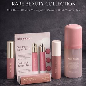Rare Beauty Bundle: Courage Lip + Mini Hope Blush +Find Comfort Mist +Sample-NEW